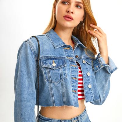 China Perfect Anti-wrinkle addition to any wardrobe denim jacket cropped lattice jacket for women for sale