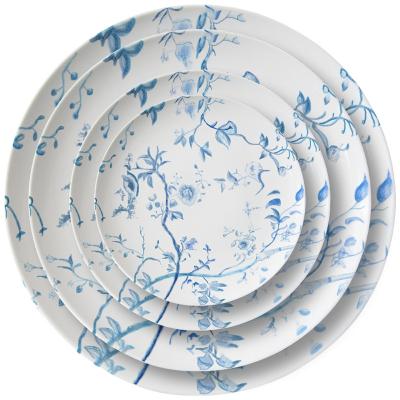 China Viable blue and white ceramic tableware for dinner plate bowls coffee cup dish for wedding party or decoration room hotel birthday for sale