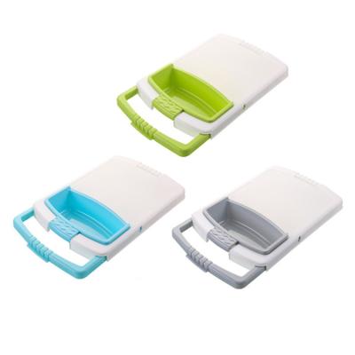 China 3 Viable In 1 Basket Multifunctional Kitchen Drain Chopper Set Foldable Plastic Over Dink Cutting Board With Colander for sale