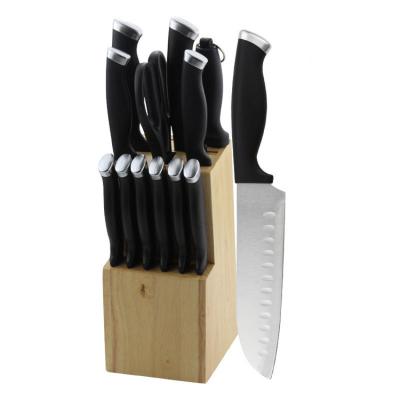 China Viable Wholesale 14 PCS Set Of Knives Stainless Steel Multifunctional Kitchen Knife Set With Wooden Handle for sale