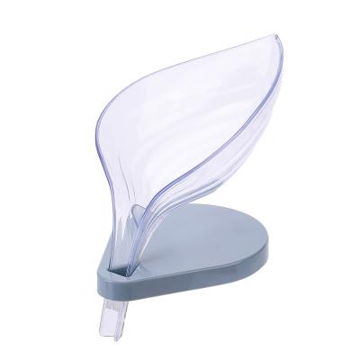 China Household Sustainable Plastic Non Slip Bathroom Single Sheet Form Soap Box Soap Holder Case Dish With Drain for sale