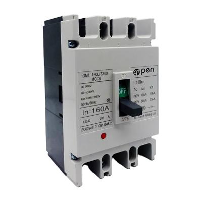 China om1 cm-1 3P 160a 3 Open Electric Pole Molded Case Circuit Breaker Mccb OM1 for sale