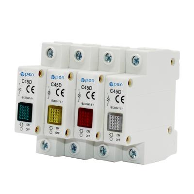 China Open Electric Din Rail Mount 230V LED Indicator Lamp C45D Indicating LED Signal Light Indication Pilot Light C45D for sale