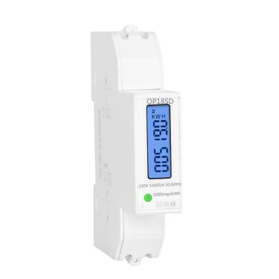 China Digital Open Electric Multifunctional Voltmeter Ammeter Wattmeter LCD Backlight Display DIN Rail KWH Meter AC 230V 5-100A RS485 OP18SD for sale