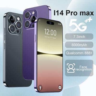 China Dual SIM Card Global version i14 Pro Max Smartphone Android 16GB+1TB 7.3 inch 8000mAh Original unlock OLED Screen Dual SIM Mobile Phones 5g for sale