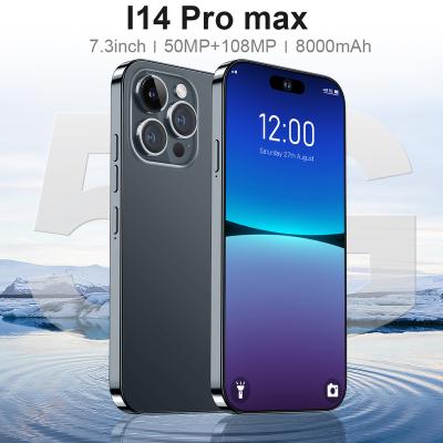 China Dual SIM Card High Quality 16GB+1TB Smart Android Dual SIM Dual Standby Unlocked Smartphone i14 Pro Max Phone 8000mah Qualcomm 5G for sale