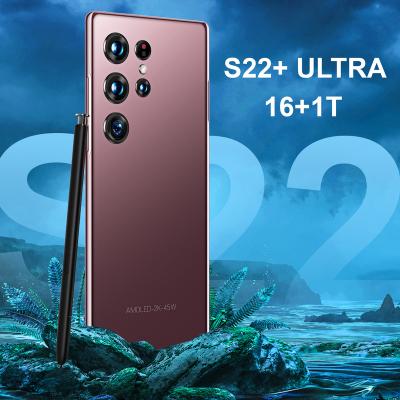 China Dual SIM Card S22+ mobail phone 7.3 inch screen ultra cheap smartphone 16GB+1TB wholesale mobile phones for sale