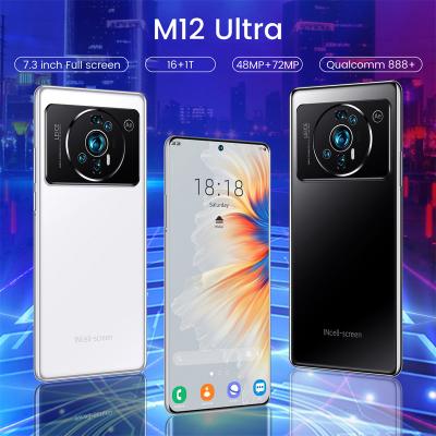 China Dual SIM Card Original M12 Ultra 7.3 inch 16GB+1TB Android Smartphone 10 Core 5G LET Phone HD Screen Face ID Global Version Mobile Phone for sale