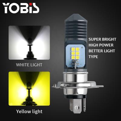 China High Brightness Motorcycle H4 BA20D P15D 3030 Led Headlight 12smd Bulbs Headlamp for sale