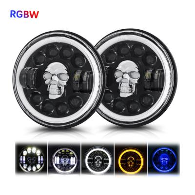 China High Bright 7 Inch Aluminum Round Headlight RGB LED Headlight for sale