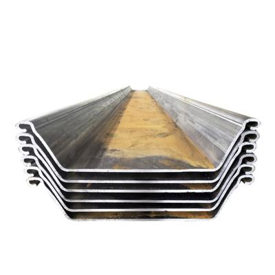 China SY295/SY390/Q345B JIS ASTM SY295 SY390 400x170x15.5 U Type Metal Sheet Piling 12m Type 4 Pile Steel Sheet For Retaining Wall for sale