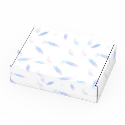 China Free Design Luxury Holographic Feather Paper Box Custom Logo Packaging Box Recyclable for sale