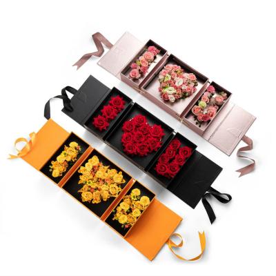 China I love you flower recyclable box with clay flower rectangle gift box for my girlfriend on valentine's day mother's day gift mom for sale