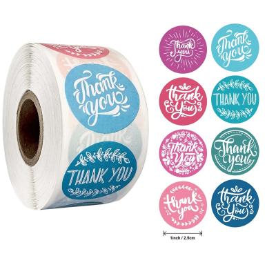 China Wholesale Waterproof Thank You Stickers 1.5 Rolls Self Adhesive For Small Business Packaging Label Thank You Stickers 500 for sale