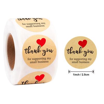 China Barcode Thank You Words Label Design Gift Box Kraft Paper Hot Selling Sticker for sale