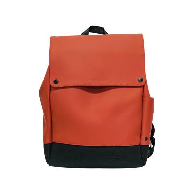 China PU Leather Red Waterproof Backpack School College Bookbag Laptop Backpack For Men for sale