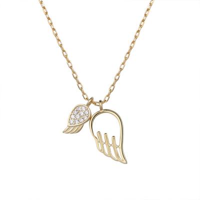 China Yttria valentine's gifts 2021 religious custom long chain fashion 18K gold plated angle wings necklaces butterfly necklace for sale