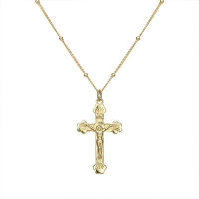 China Yttria Christian Jesus Cross Necklace Religious European Style Religious Orthodox Cross Jewelry for sale