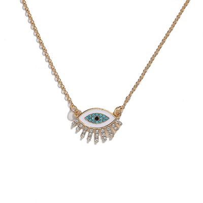 China Yttria Religious Blue Eye Necklace Evil Eye Design Necklace For Women for sale