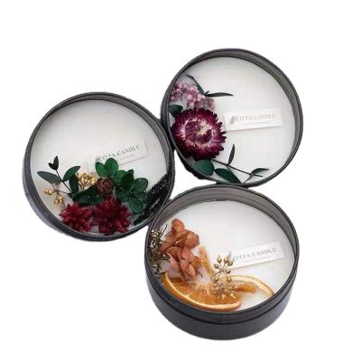 China Birthdays INS Soy Wax Coconut Wax Candle Gift Set Private Label Scented Candles with Dried Flowers for sale