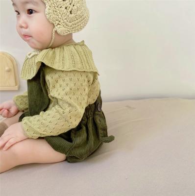 China Baby Lotus Leaf Collar Cavity Flower Sweater Sweater Girl Anti-Shrink Infant Knitting Tops for sale