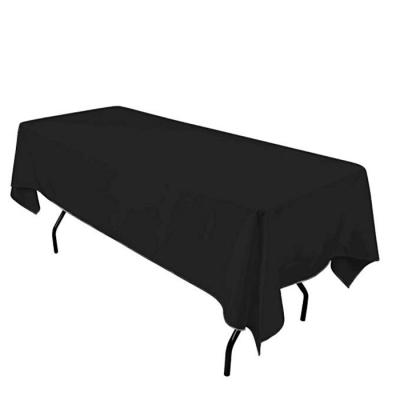 China High Quality Black Rectangle Fabric Burgundy Red Blue White Tablecloth Washable Polyester Table Cloth - Great For Buffet Table Cloth for sale