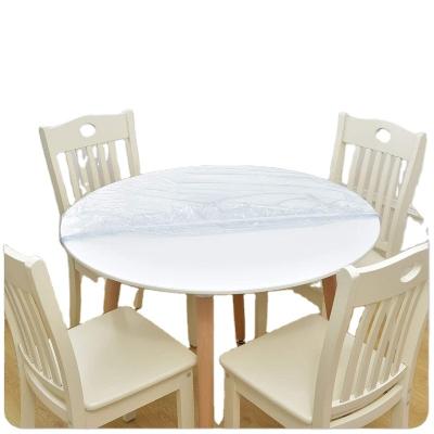 China Waterproof Heavy Duty Premium Clear Transparent Round Vinyl Tablecloth for sale