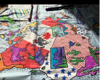 China Tablecover Paper PVC Tablecloth Waterproof Drawing Coloring Painting Tablecloth For Kids for sale