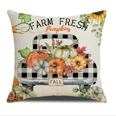 China Autumn Pumpkin Buffalo Check Plaid Non-Toxic Pillow Covers Farmhouse Decorations for sale