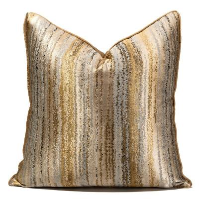 China Brown Anti-static Modern Glittery Striped Cushion Cover Square Pillow Cases For Home Decoration for sale