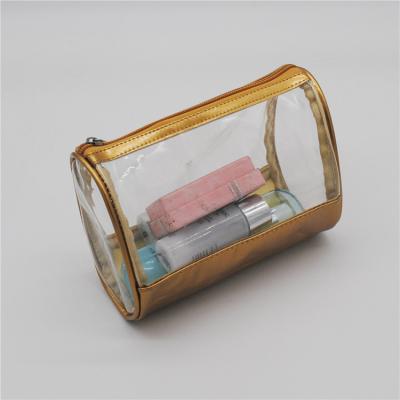 China Custom Vintage Logo Waterproof Glitter PVC Makeup Cosmetic Bag Customize OEM Silk Screen for sale