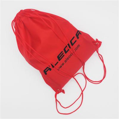 China Shoe Bag LOGO Printing Polyester Drawstring Backpack Bag For Promotion for sale