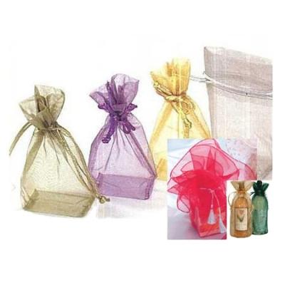 China Recyclable Custom Logo Available Sheer Organza Bags Gift Bags With Ribbon Tie for sale