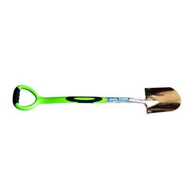 China Hard Round Shovel With High Quality Fiberglass Handle D Handle for sale