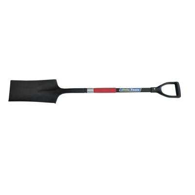 China Hard square shovel with high quality fiberglass handle D' handle for sale