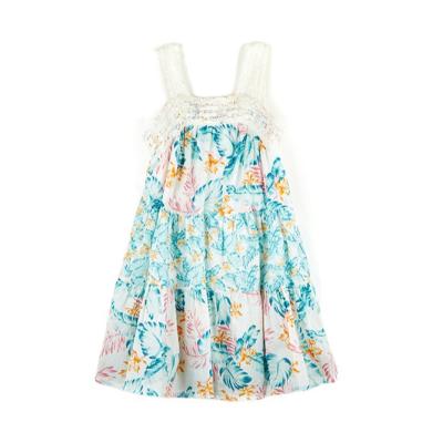 China Stockpapa fashionable 2021 new summer style brand a&c 100%cotton flower color baby dresses for sale