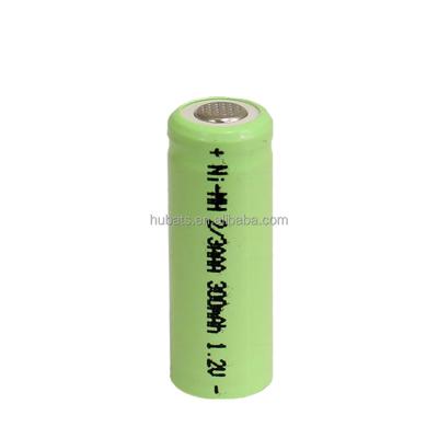 China Toys 2/3AAA 300mAh 1.2v Ni-MH rechargeable flat surface battery for consumer electronics for sale