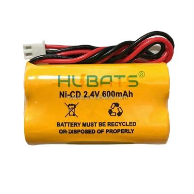 China toys Ni-CD battery pack aa 2.4v 600mAh for emergency exit light spare battery nicd aa 600mah for emergency exit sign for sale