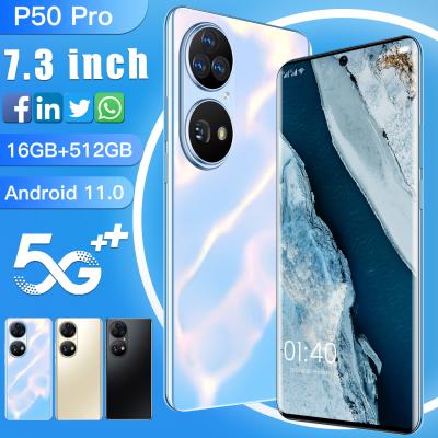 China Dual SIM Card 2021 New P50Pro 6.8 Inch True Middle Punched Big Screen 2+16g Android Smart Phone for sale