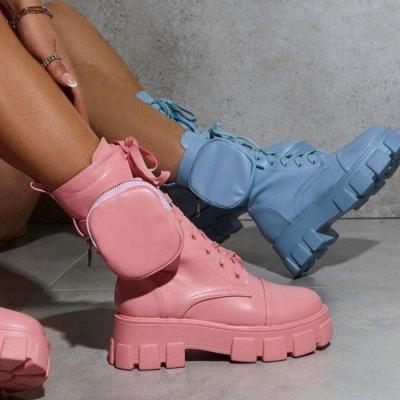 China 2021 Fashion Trend Free Sample Sponge Cake Autumn Thick Bottom Lady Winter Boots Women Shoes Ankle Women's Boots for sale