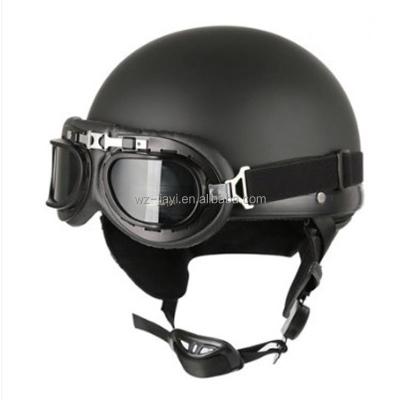 China Cool Open Face Bike Scooter Motorcycle Harley Half Helmet With Glasses for sale