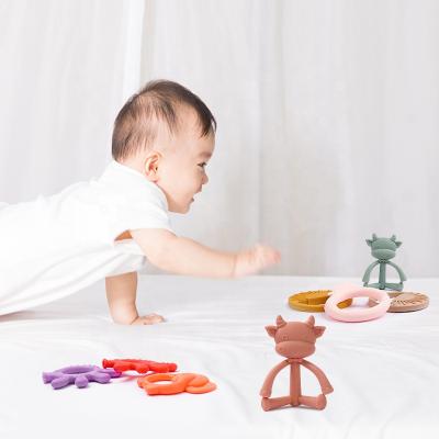 China 100% Chewable Chews Non-Toxic Non-Toxic Babysilicone Flexible Smooth Food Grade Certification Silicone Teether for sale