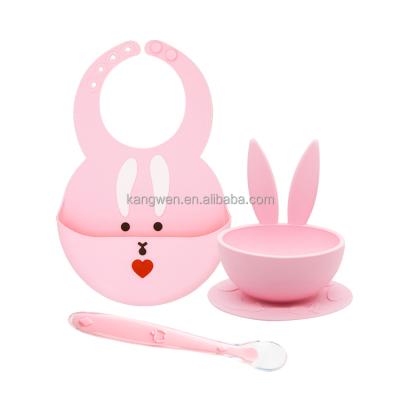 China 2021 New Design Dishwasher Safe Unspillable BPA Free Sustainable Silicone Baby Bowl Feeding Set For Infants for sale