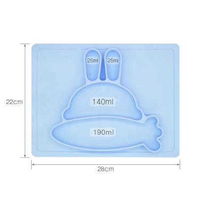 China Approval Non-Toxic Drop Proof Silicone Suction Baby Eating Dishes With Place Mat For Babies And Toddlers for sale