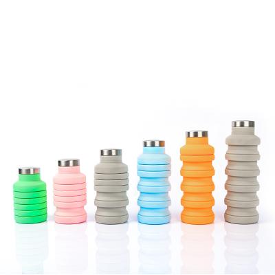 China Viable Unbreakable Silicone Water Bottle Factory Price Collapsible Collapsible Outdoor Sports Drinking Bottle for sale