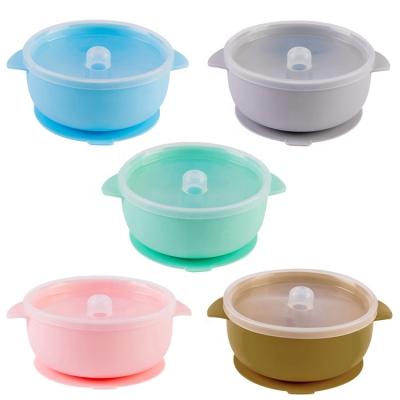 China BPA Free New Arrival Non-Toxic Eco-Friendly Silicone Baby Food Warmer Bowl For Lunch With Cover for sale