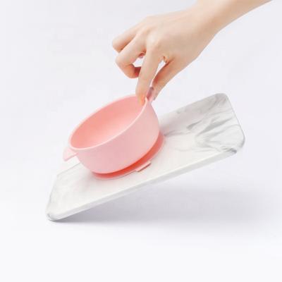 China Large Capacity BPA Free Collapsible Non-Toxic Silicone Baby Food Eco Suction Feeding Bowl With Lid for sale