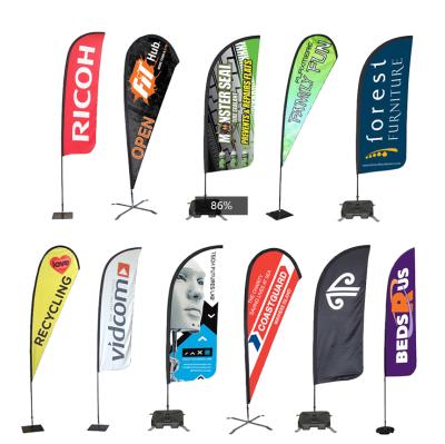 China Waterproof and UV Resistance Outdoor Advertising Wind Swooper Feather Flags Teardrop Flying Banner and Promotional Tear Drop Beach Flag Banner for sale