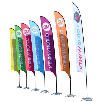 China Waterproof and UV Resistance Polyester 110g Beach Feather Flags Banner Outdoor Double Sided Printed Flying Flag for sale