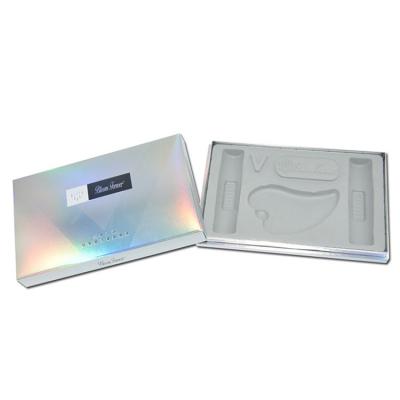 China Biodegradable Chinese Factory Paper Box Holographic Iridescent Silver Gift Packaging for sale